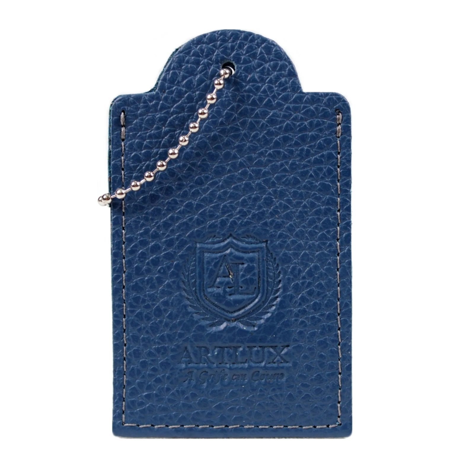 Vista 3 Mini Tag Identificação em Couro Artlux azul Artlux azul