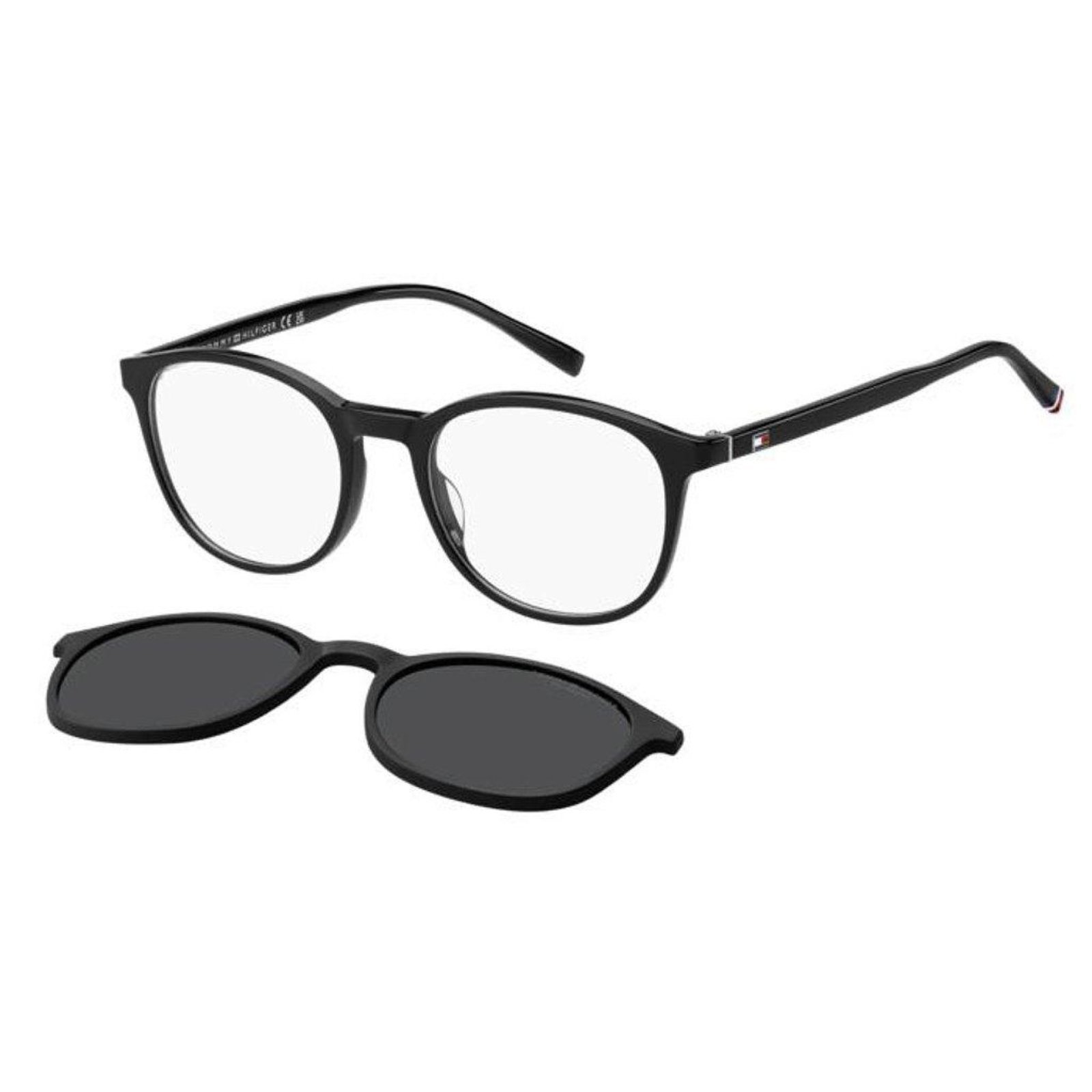 Óculos de Sol Tommy Hilfiger Clip On 2268C Preto Lente Cinza