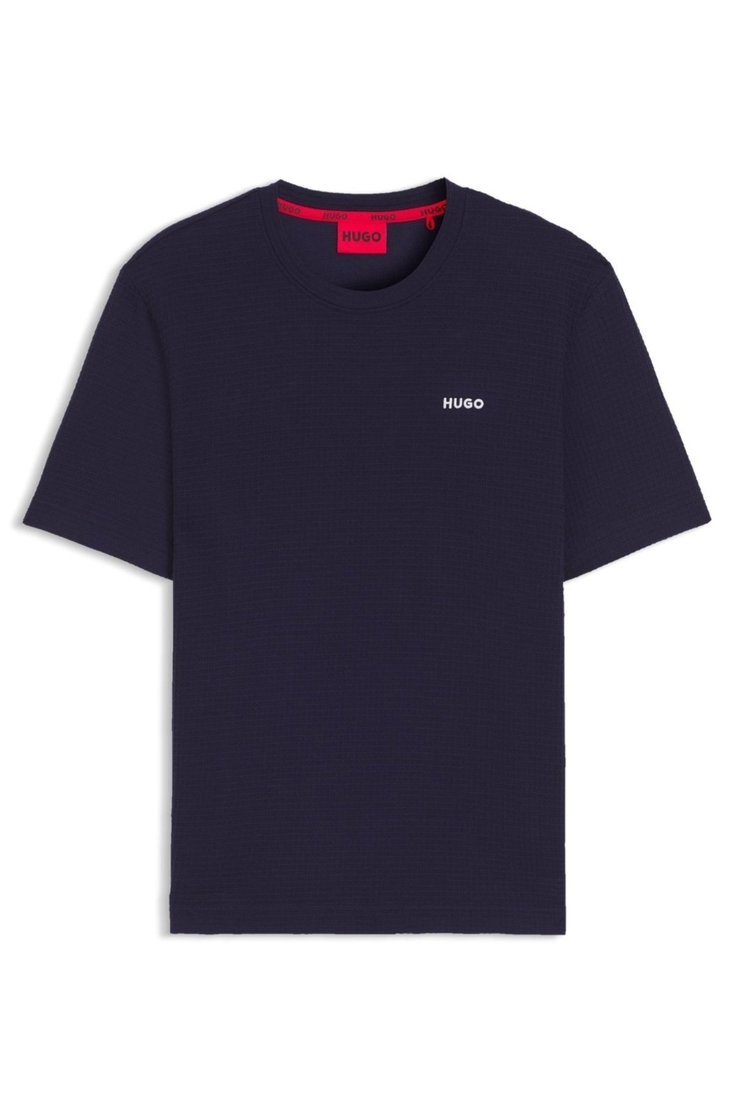 Vista 2 Camiseta De Pijama Com Estrutura Em Waffle Com Logo Bordado HUGO azul HUGO azul