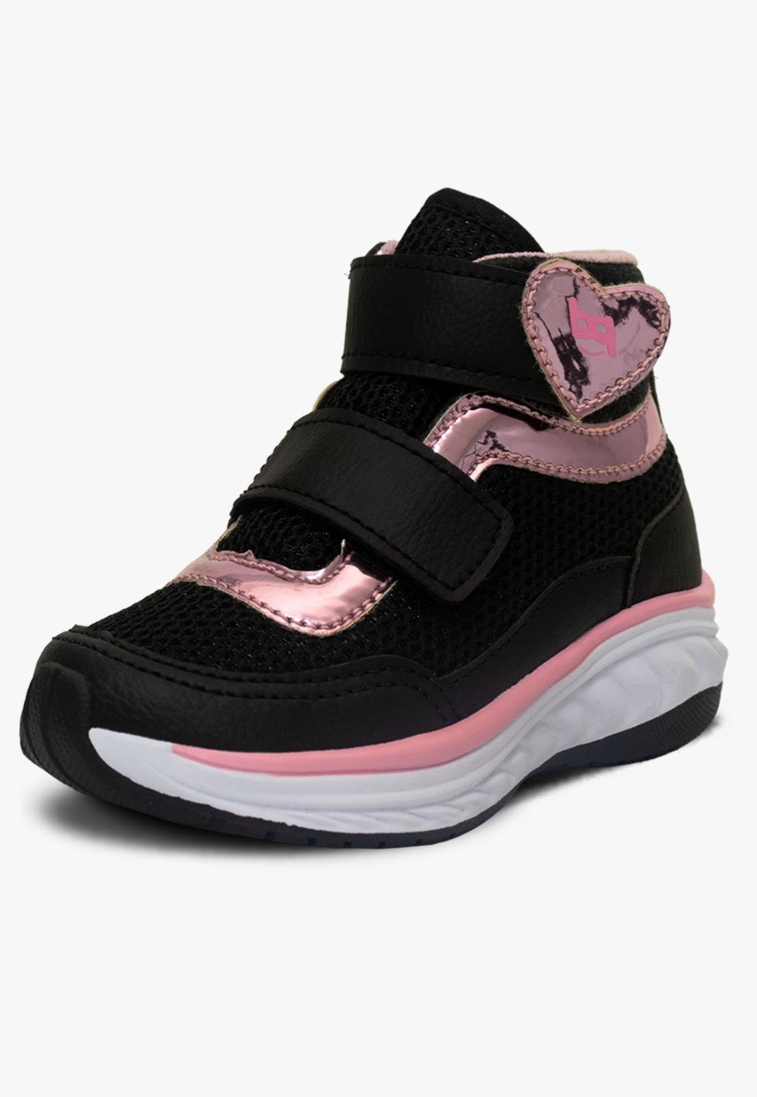 Vista 3 Infantil - Kit Bolsa e Tenis Menina Cano Alto Pópidi preto Pópidí preto
