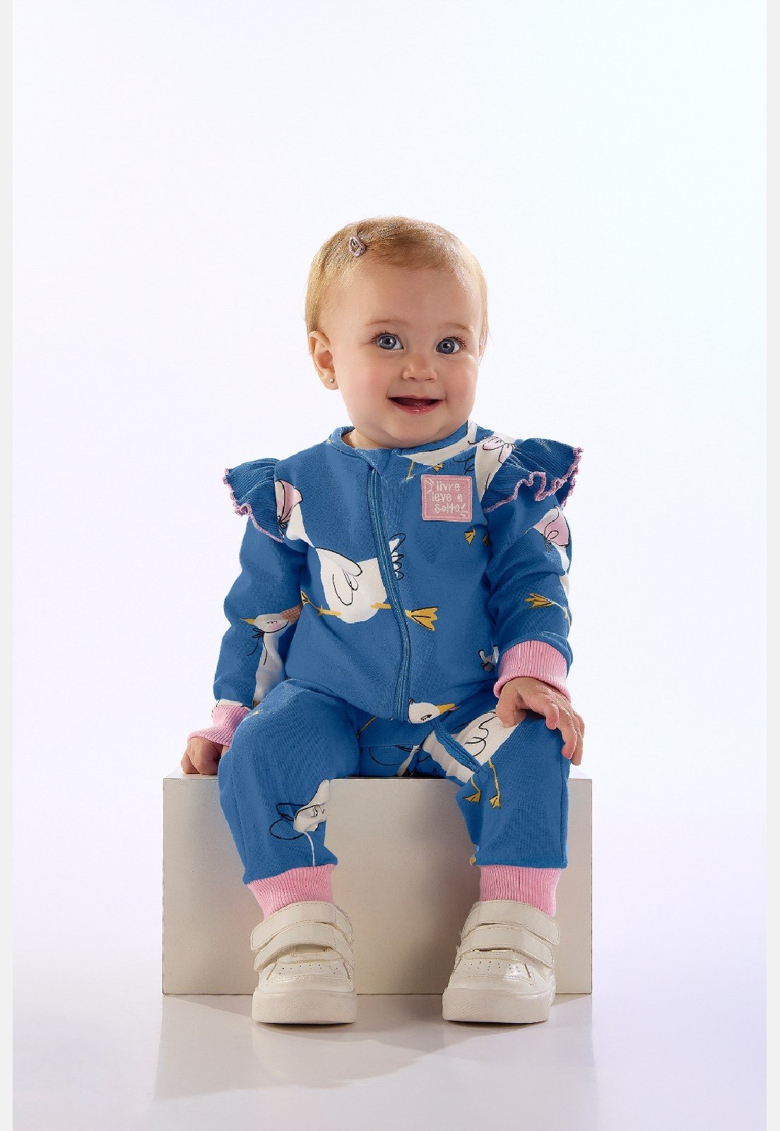 Infantil - Macacão Cotton Duquesa Três e Já Azul