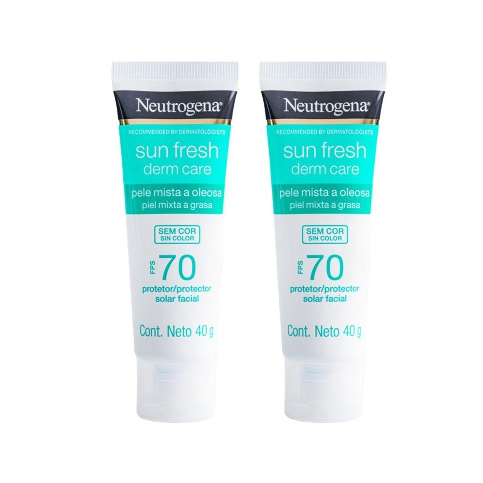 Kit Neutrogena Sun Fresh Protetor Solar Facial para Pele Oleosa Fps70 40g - 2 Unidades