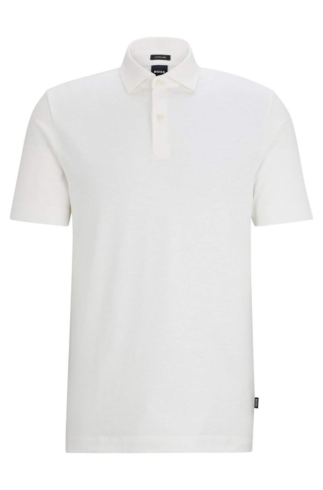 Polo Regular Em Algodão E Linho
