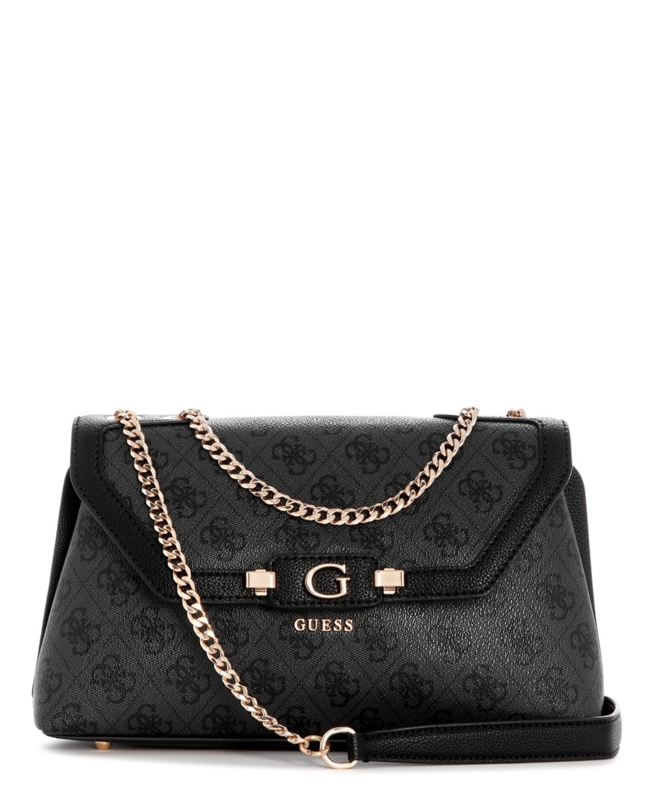 Bolsa Guess Lindsey Transversal Flap Preto