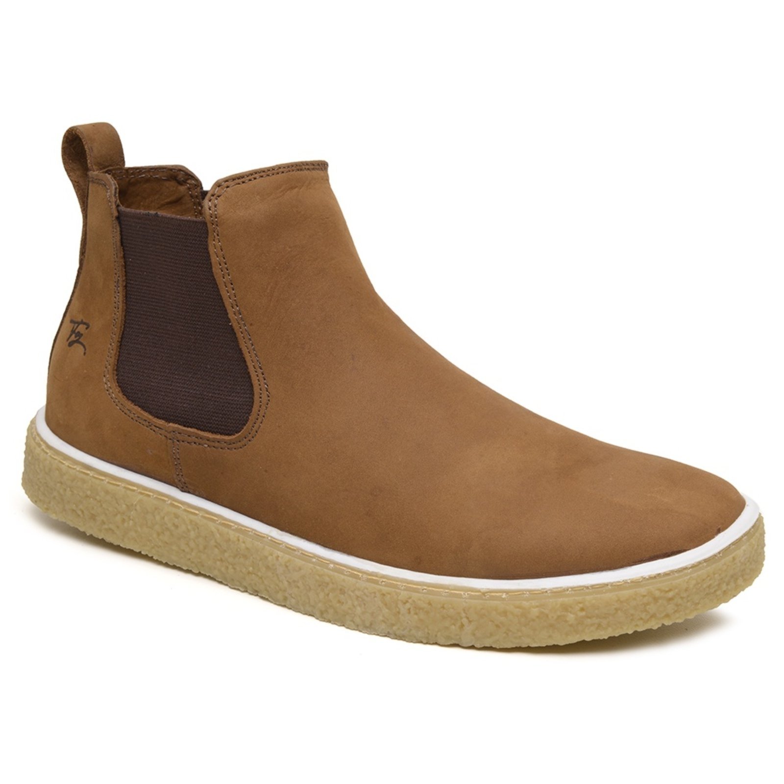 Bota Chelsea Masculina Couro Legítimo Leve Casual Conforto Sola Crepe Borracha Terra