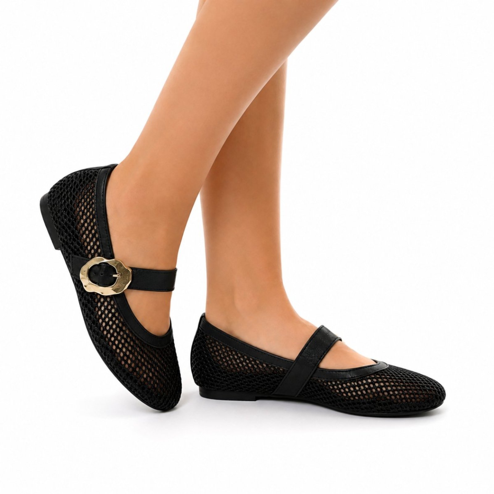 Sapatilha Redinha Hannah Footwear Bico Redondo Tira Com Fivela Grande 5404 Preta