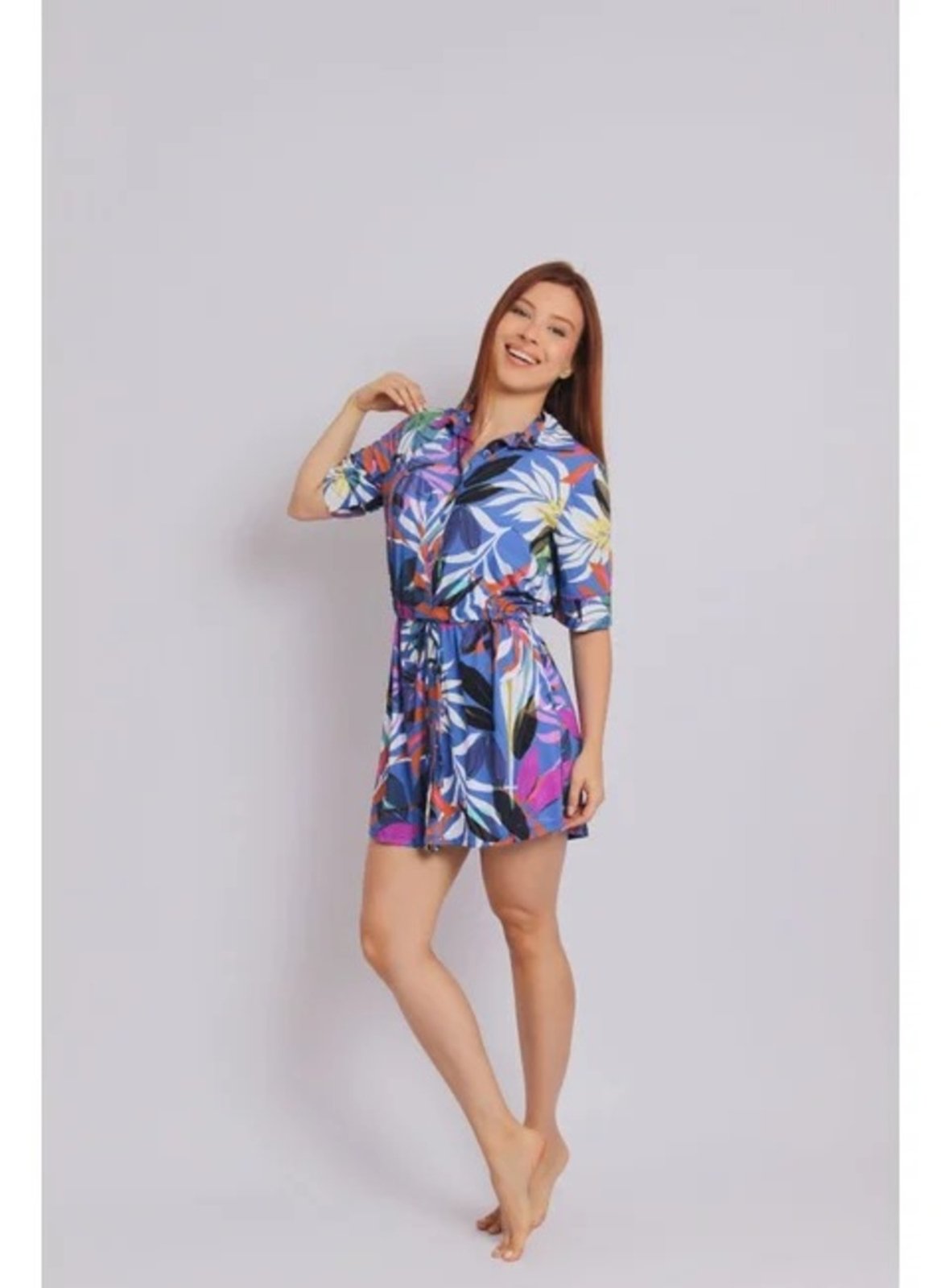 4003 – Saída De Praia Curta Camisão De Malha Fria Ceu Santo Amaro – Duna Casual