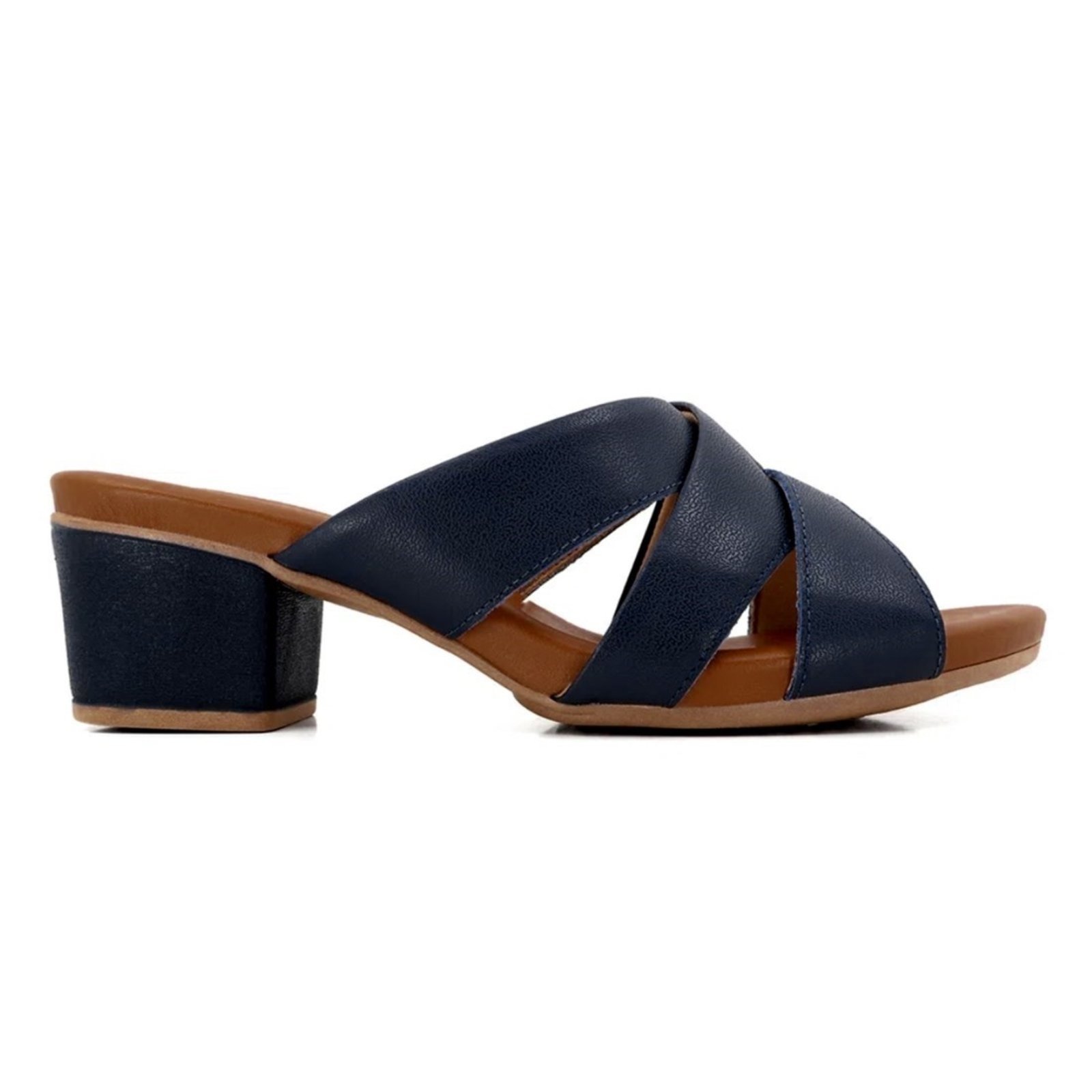 Tamanco Usaflex Feminino Salto Bloco Couro AE3223