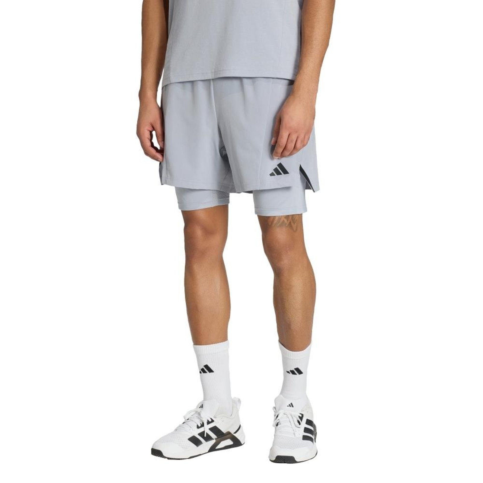 SHORTS D4T WORKOUT 2 EM 1 adidas Performance Cinza