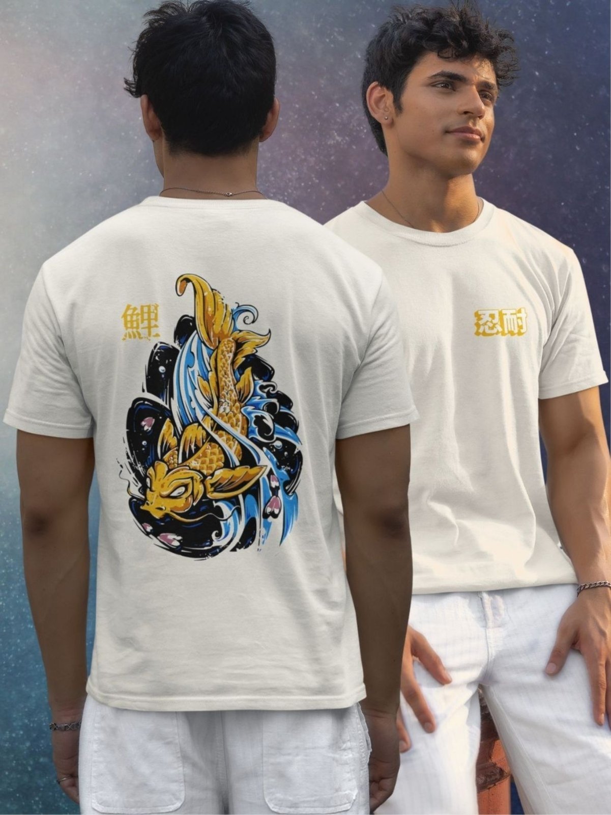 Vista 2 Camiseta Básica Masculina GuGi Carpa Japonesa Off White off-white white Gugi off-white white