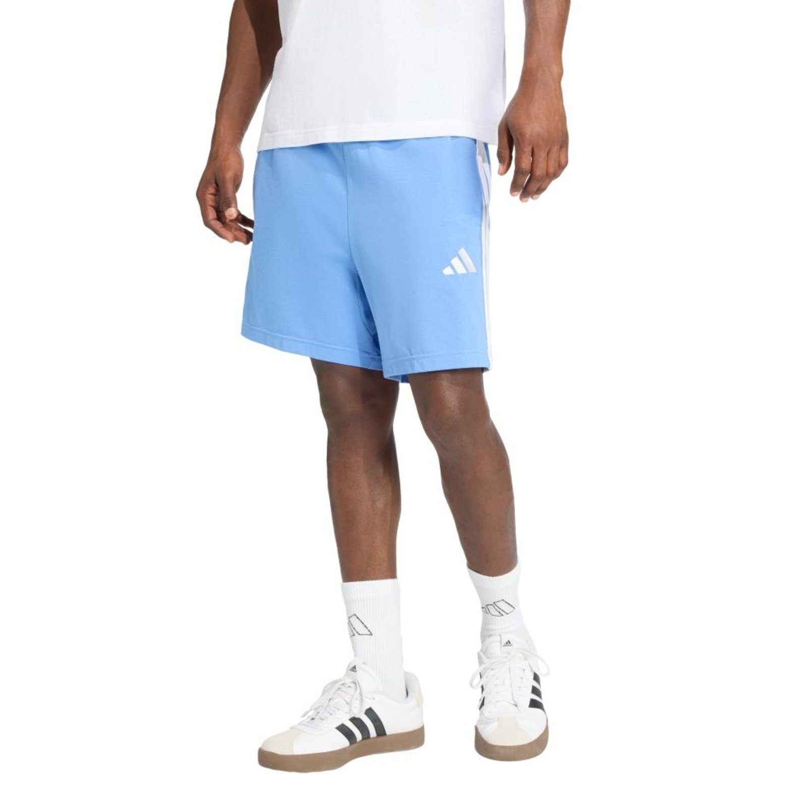 Shorts Malha Simples Essentials Três Listras 7-Inch adidas Sportswear Azul