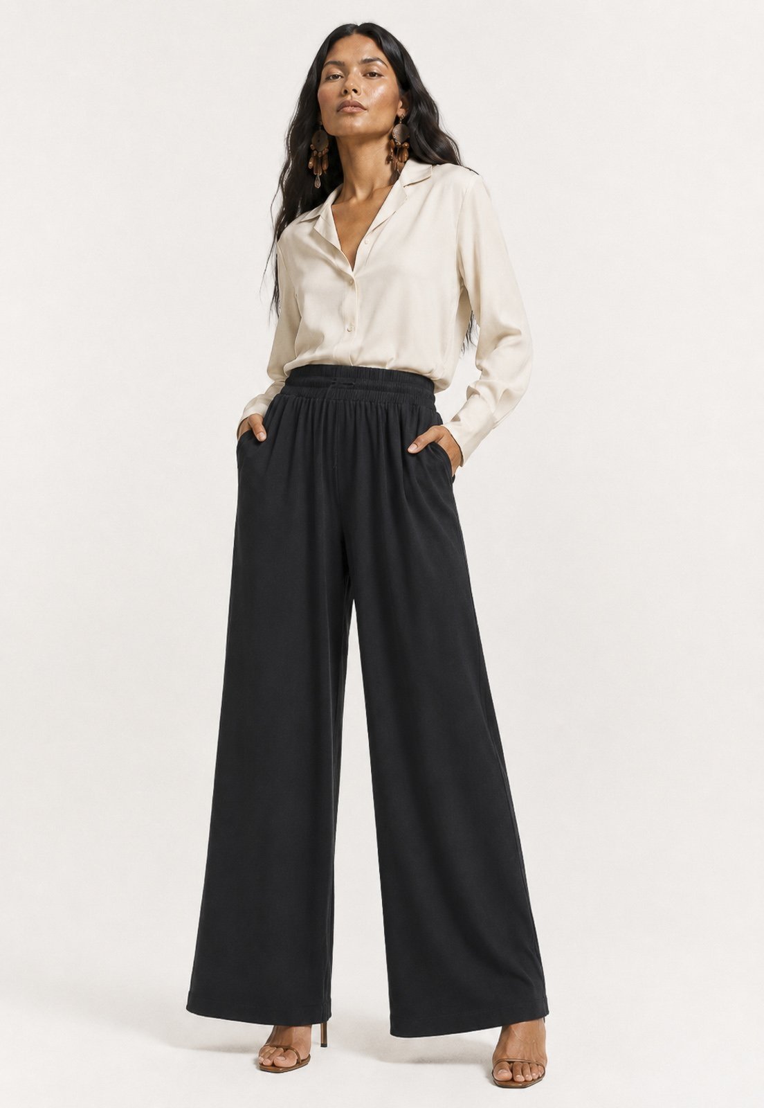 Calça Amazonia Vital Pantalona Malha Inhambuxintã Malha Preto