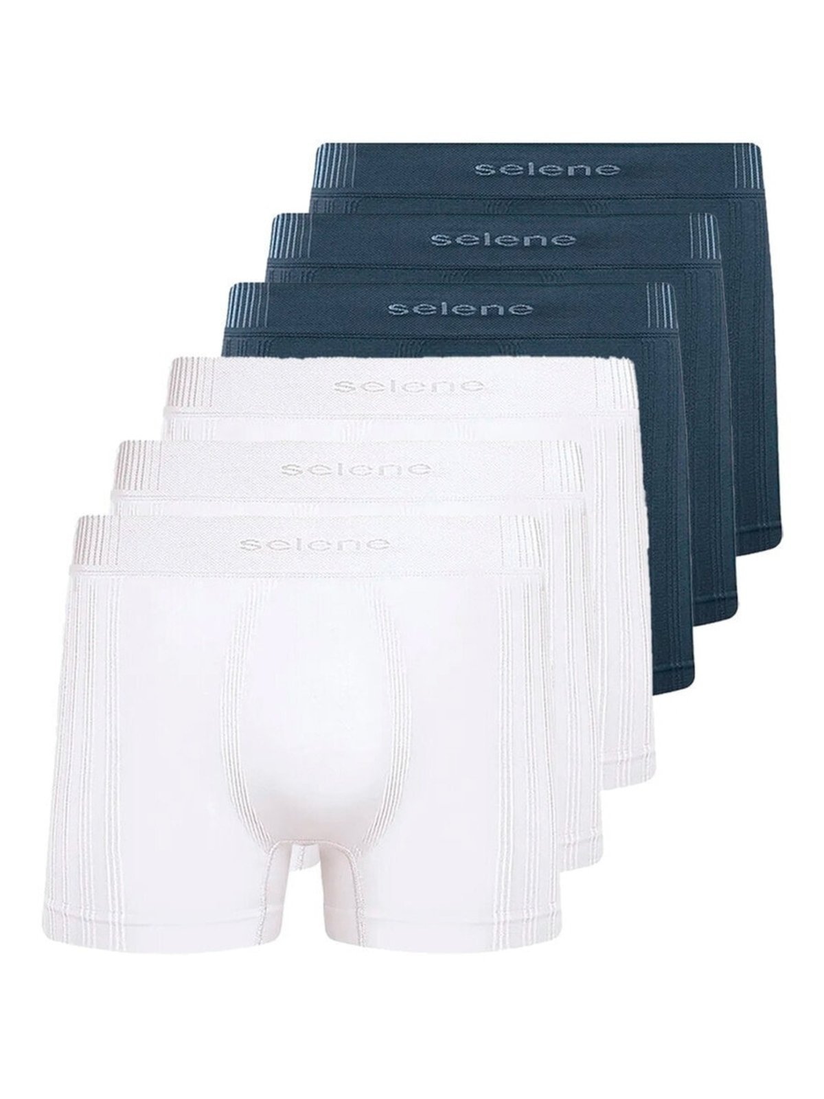 Kit com 6 Cuecas Boxer Selene 11070-002/003/440 Branco