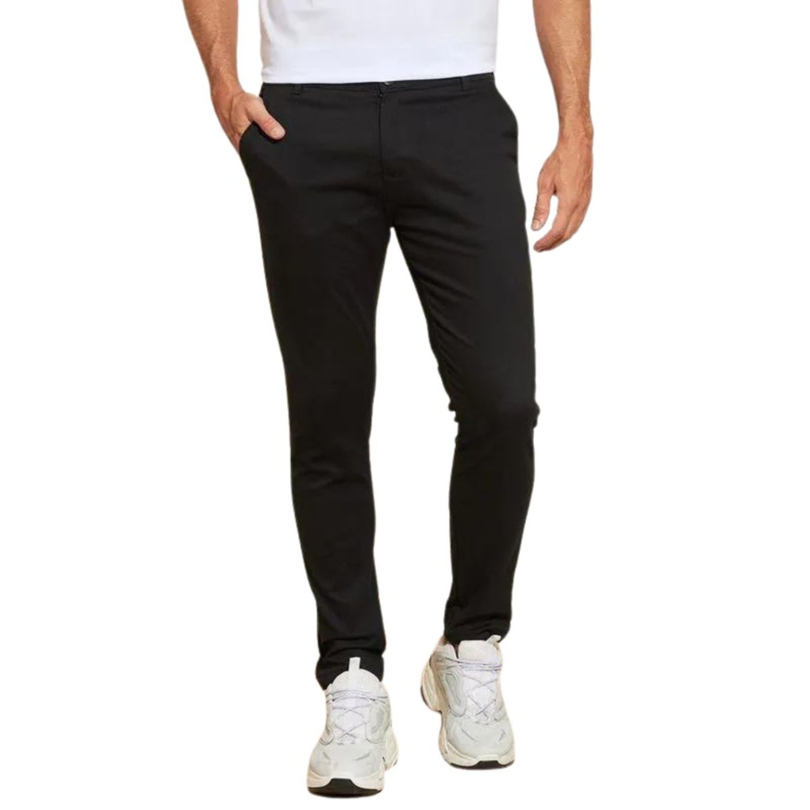 Vista 3 Kit 3 Calças Vih Triny de Sarja Chino Com Bolso Traseiro Embutido Alfaiataria Skinny multicolorido Vih Triny multicolorido