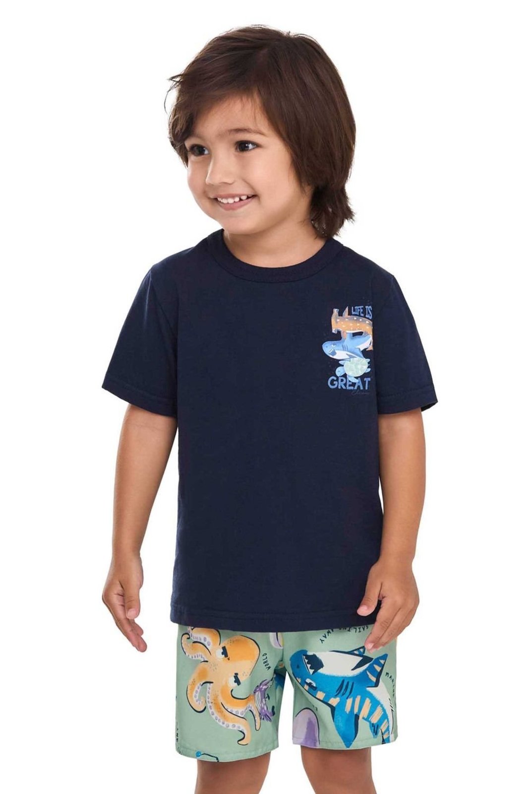 Infantil - Conjunto Menino Oceano Elian Azul