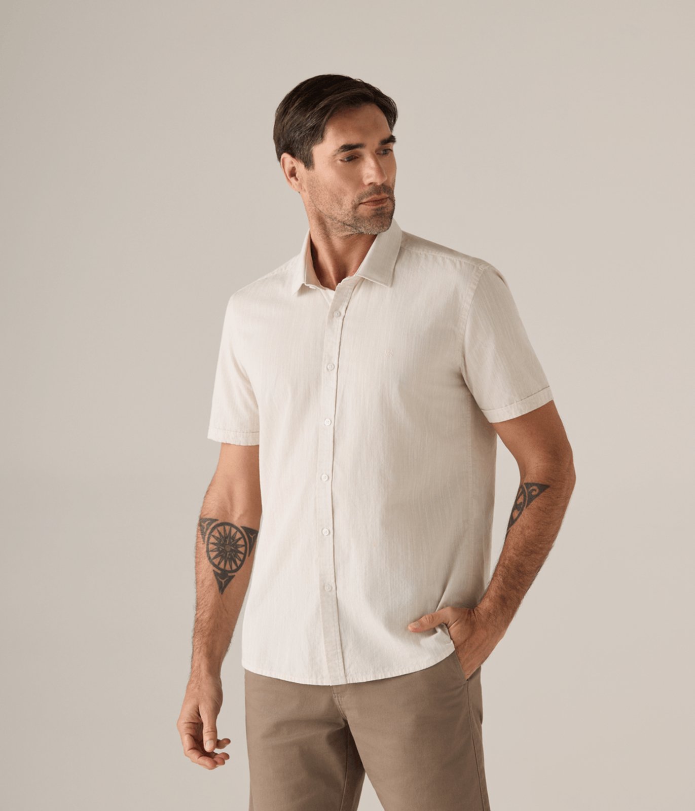 Camisa Makenji Casual Masculina Cru