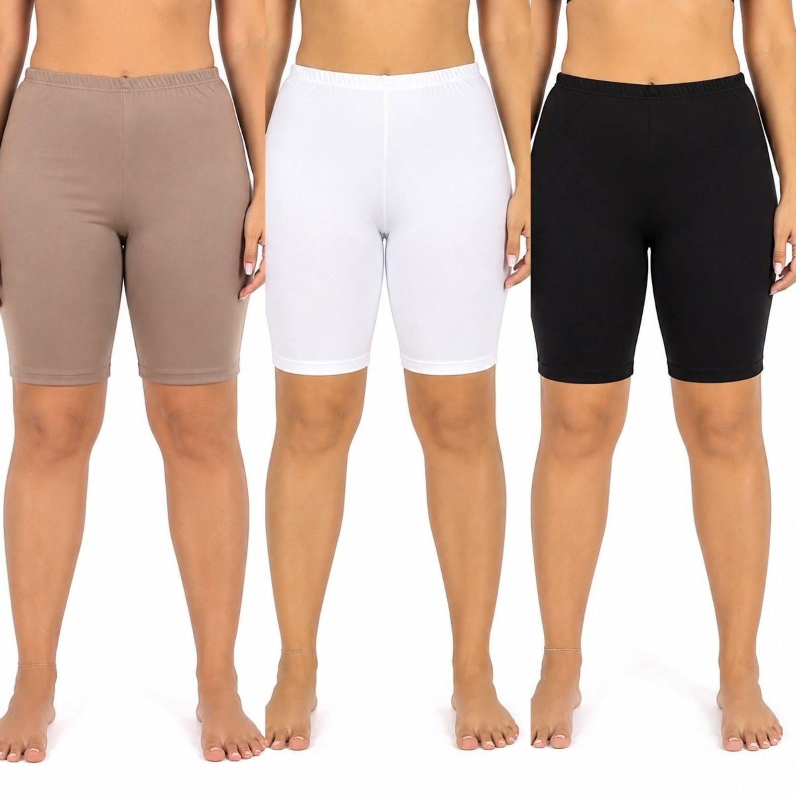 Kit 2 Bermuda Anágua Gabi Lingerie Segunda Pele Elegante Cintura Baixa Confortável Cós Baixo Moda Perfeita Casual Multicolorido