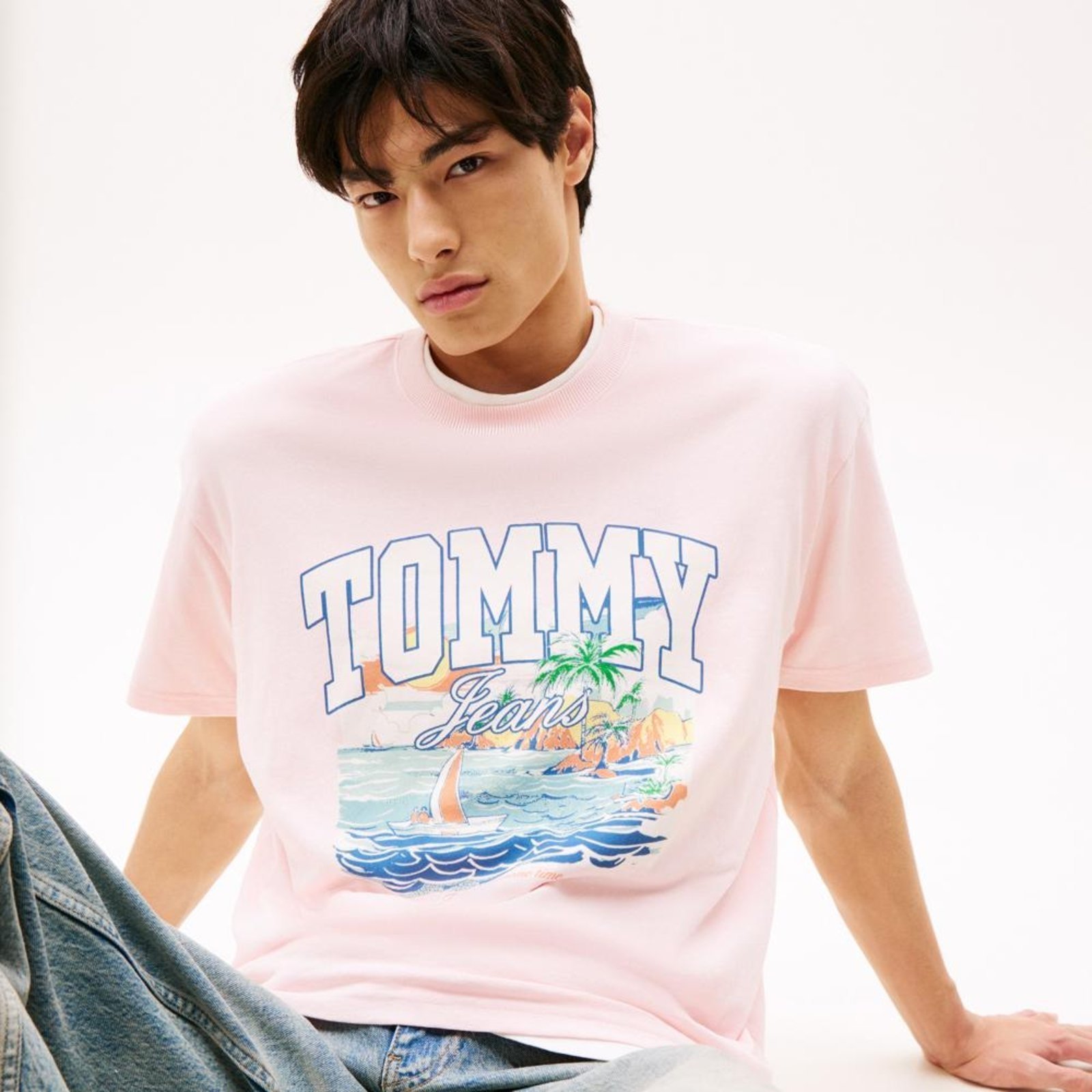 Vista 3 Camiseta Sailing Relaxed Fit Tommy Jeans - EEG rosa Tommy Jeans rosa