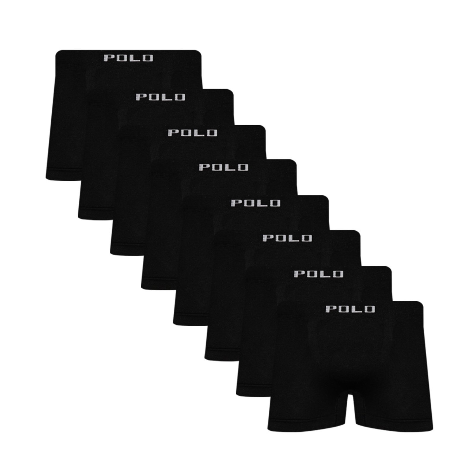 Kit C/8 Cuecas Boxer Microfibra Polo Star Preto