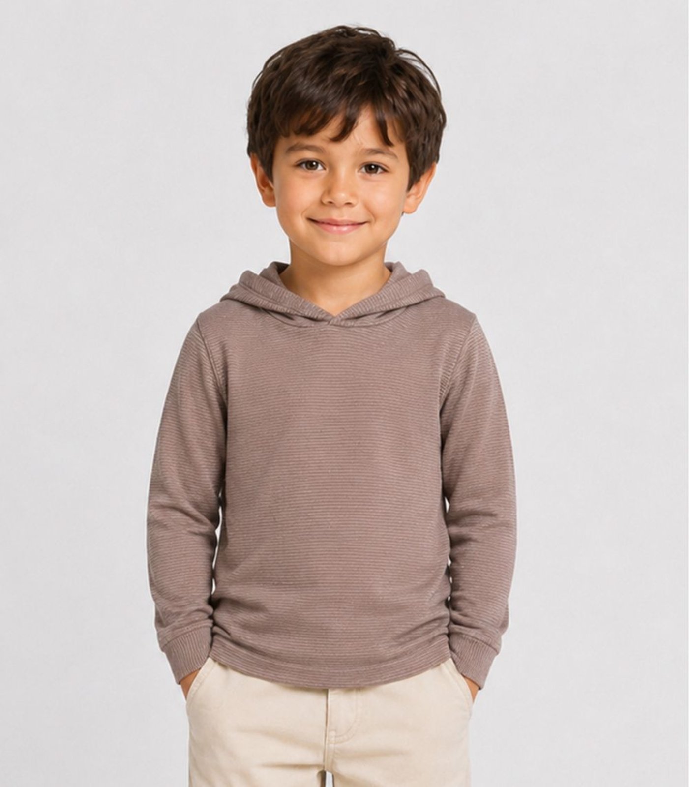 Infantil - Blusão Com Capuz Masculino Select Marrom