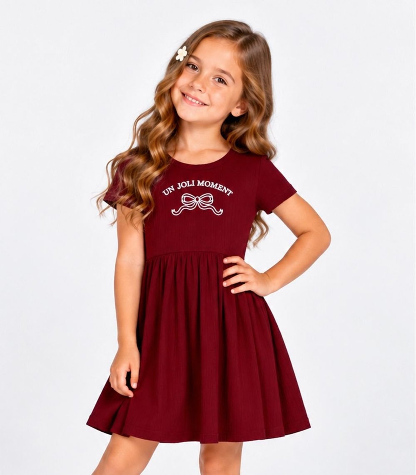 Infantil - Vestido Feminino Canelado Select Vermelho
