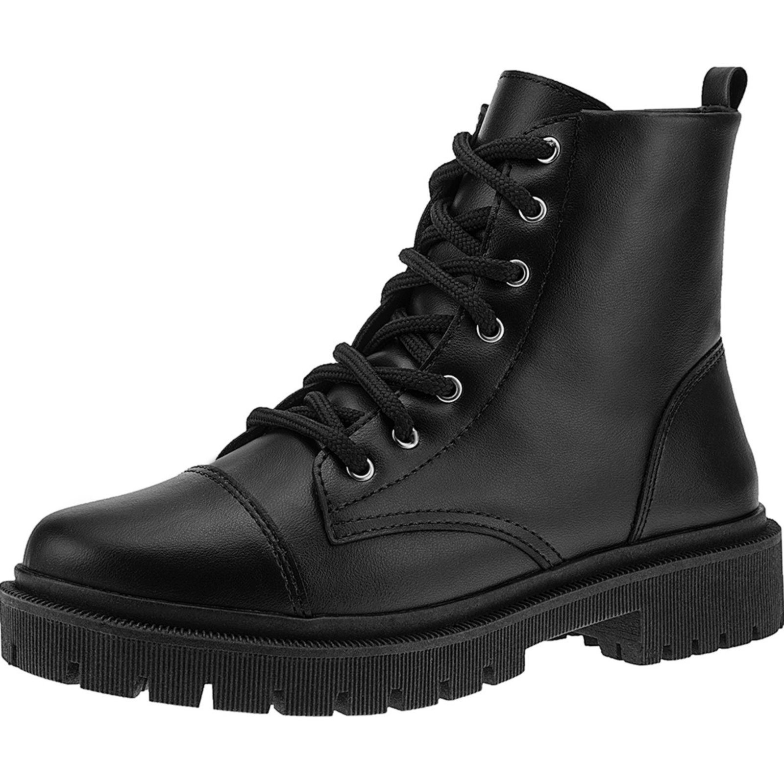 Coturno Lóris Shoes Militar Feminino Preto Sola Tratorada Confortável 5001