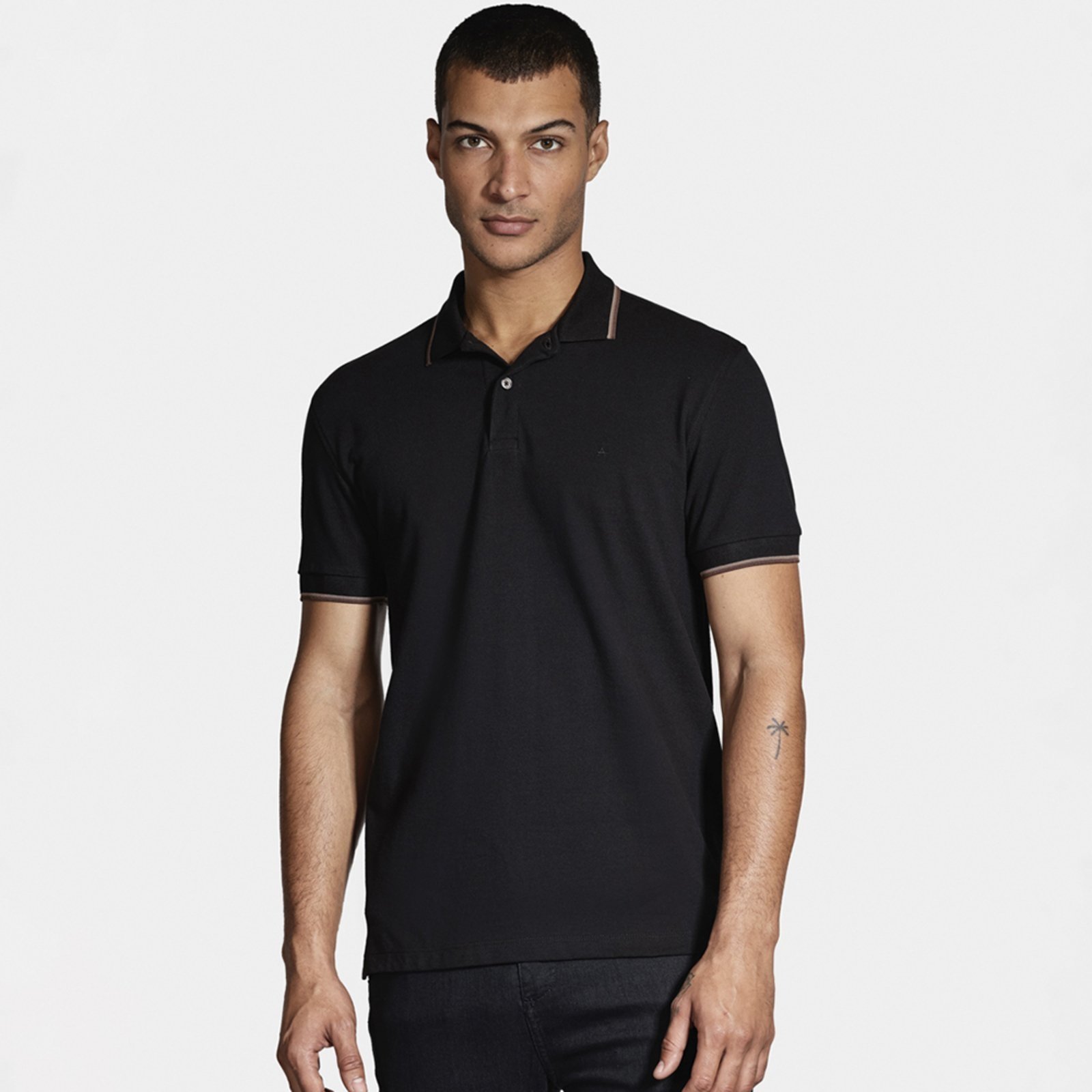 Camisa Polo Aramis Basica 4 Frisos In25 Preto Masculino