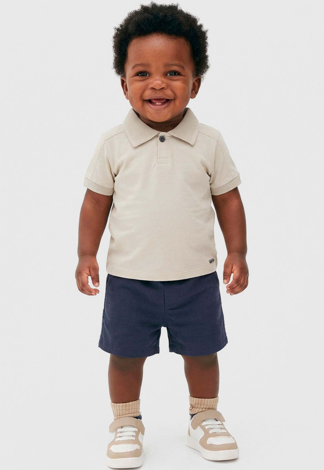 Conjunto Curto Coloritta Polo 100 Algodao Bege