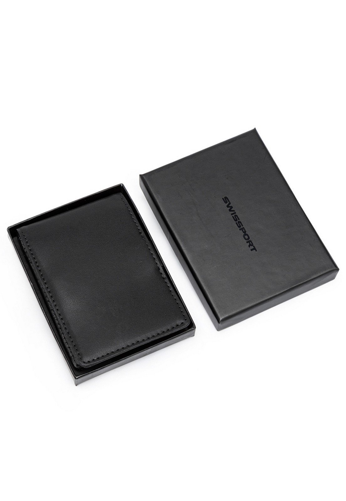 Carteira Masculina Clip Dinheiro Porta Cartões Bloqueio Rfid Swissport Preto