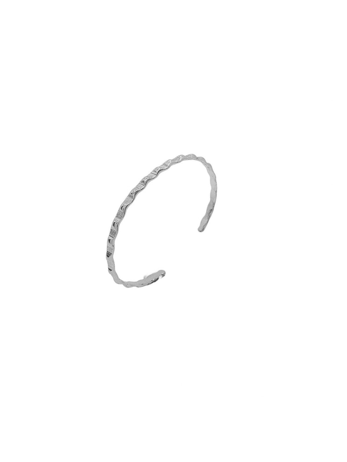 Bracelete Ondulado Banhado Prata