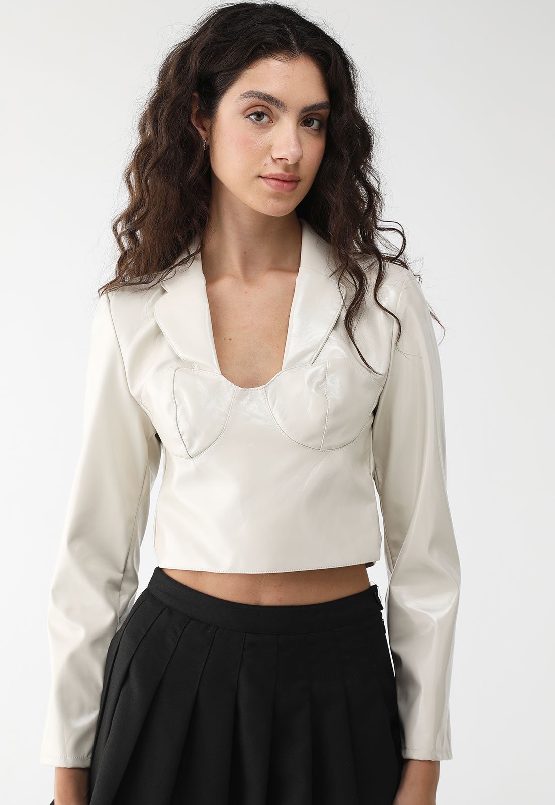 Blusa Cropped My Favorite Things Reta Recorte Busto Off-White