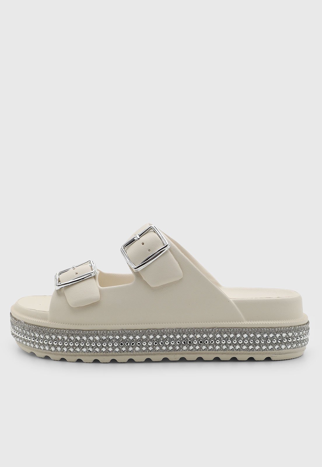 Sandália Moleca tiras com fivela Off-White