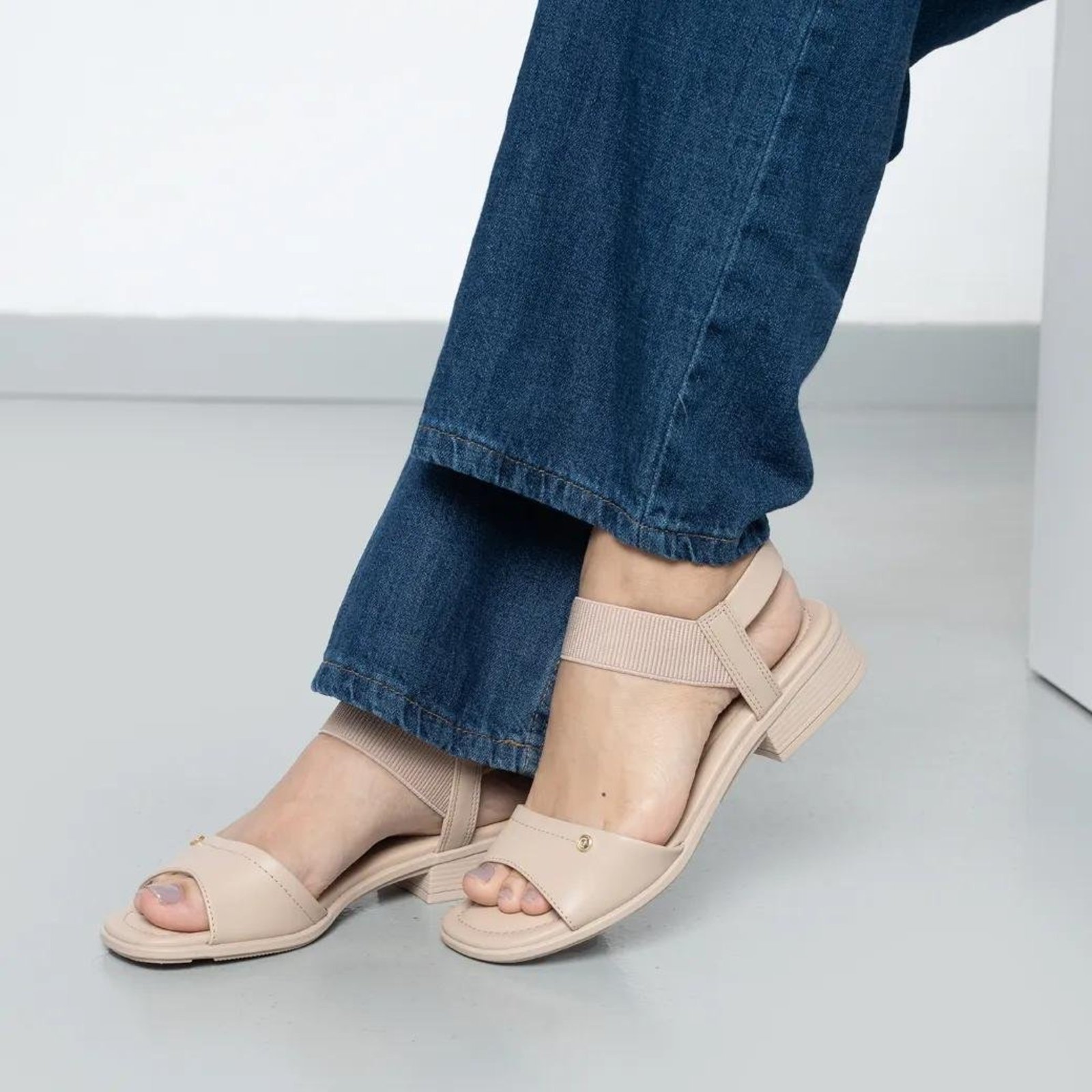 Sandália Papete Comfortflex Feminina Anatômica Bege