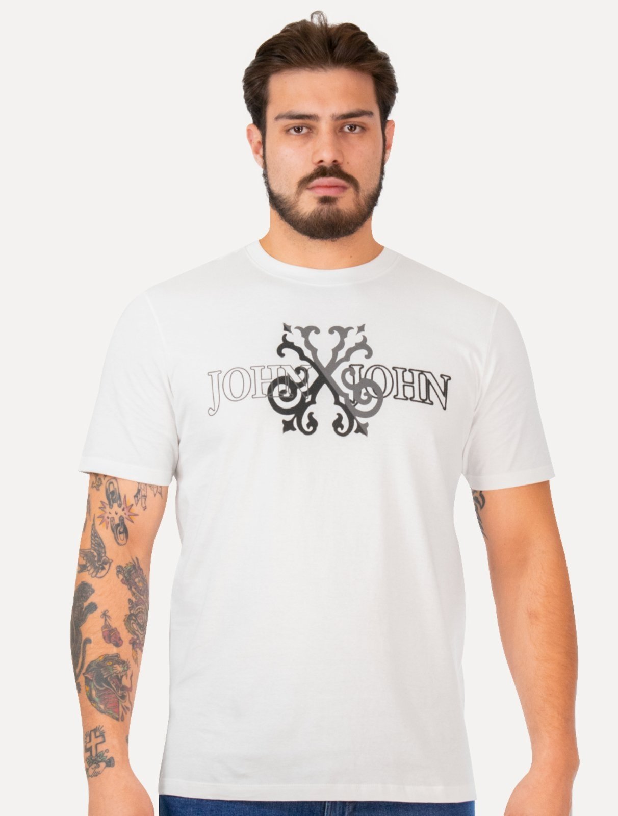 Camiseta John John Regular Logo Shadow Branca