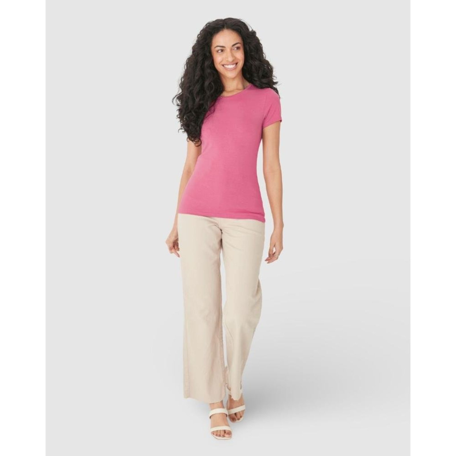 Blusa Básica Feminina Decote Redondo Em Algodão