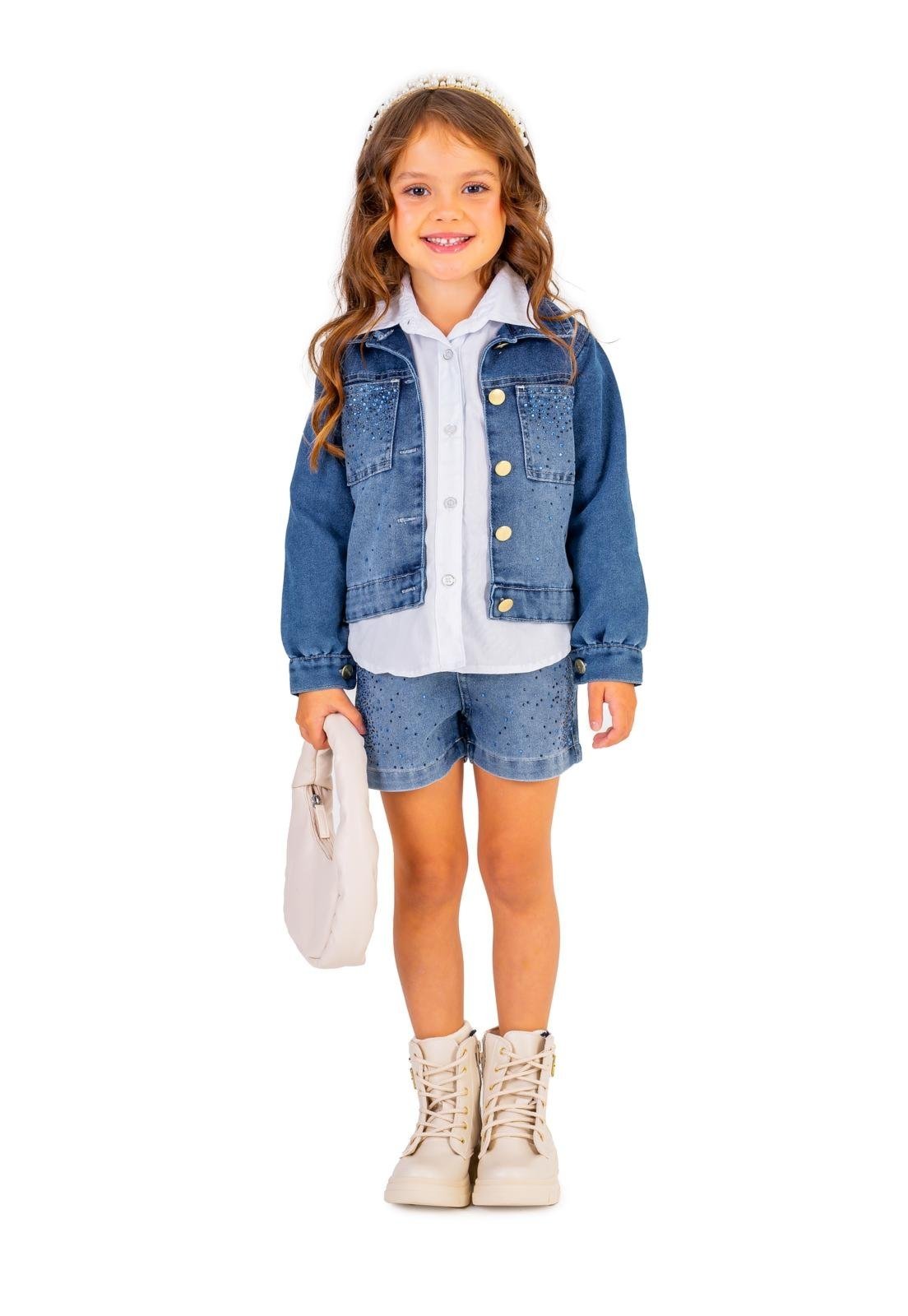 Infantil - Conjunto 3 Peças Jeans Menina Vigat 4 Azul