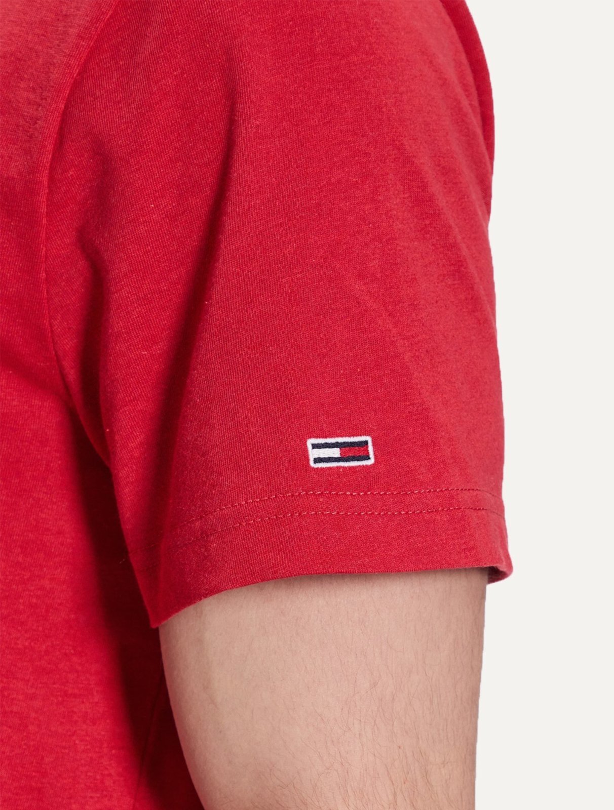 Vista 3 Camiseta Tommy Jeans Masculina Essential Flag Pocket Vermelha vermelho Tommy Jeans vermelho