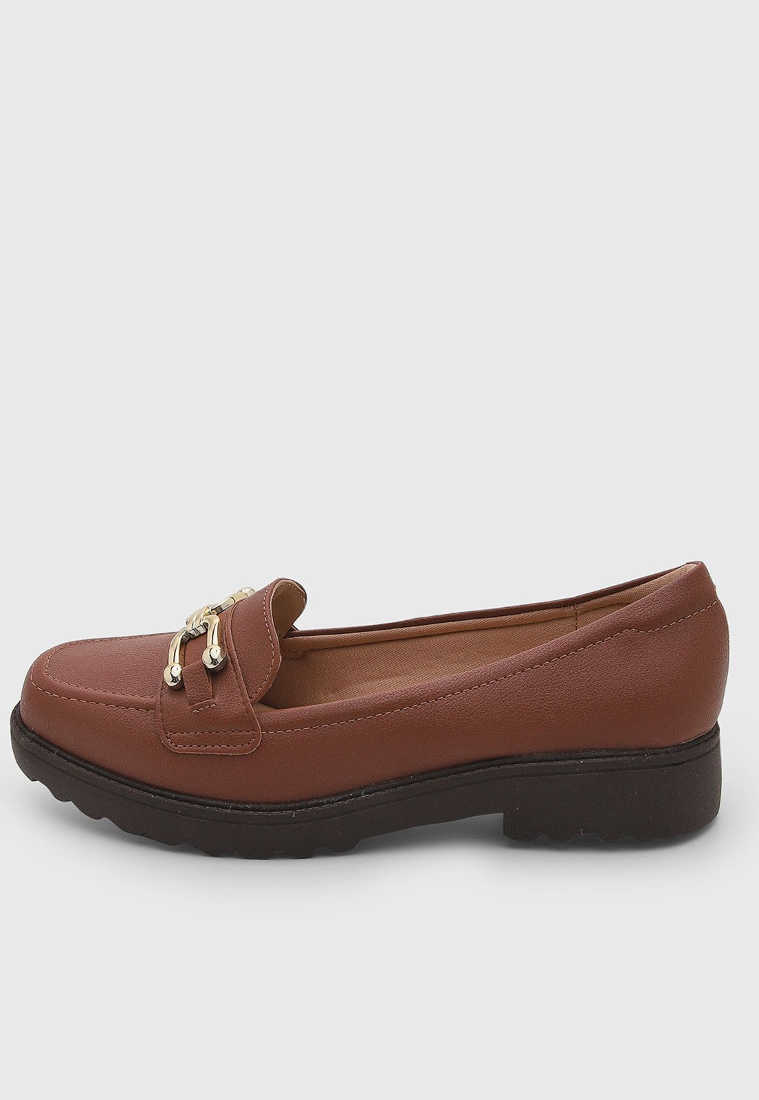 Mocassim Feminino Modare Detalhe Metal Marrom