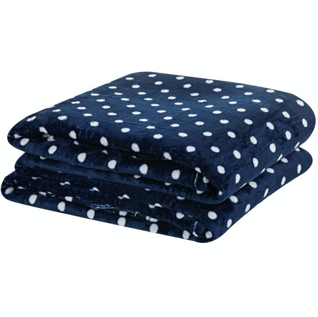 Manta Queen Petit Poa Flannel Microfibra 1 Peça - Marinho - Casa Modelo enxovais