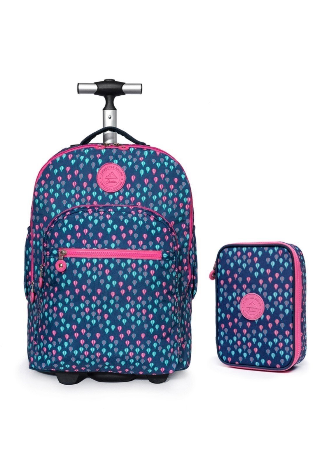 Infantil – Mochila De Rodinha E Estojo De Spector Juvenil Feminina Espaçosa