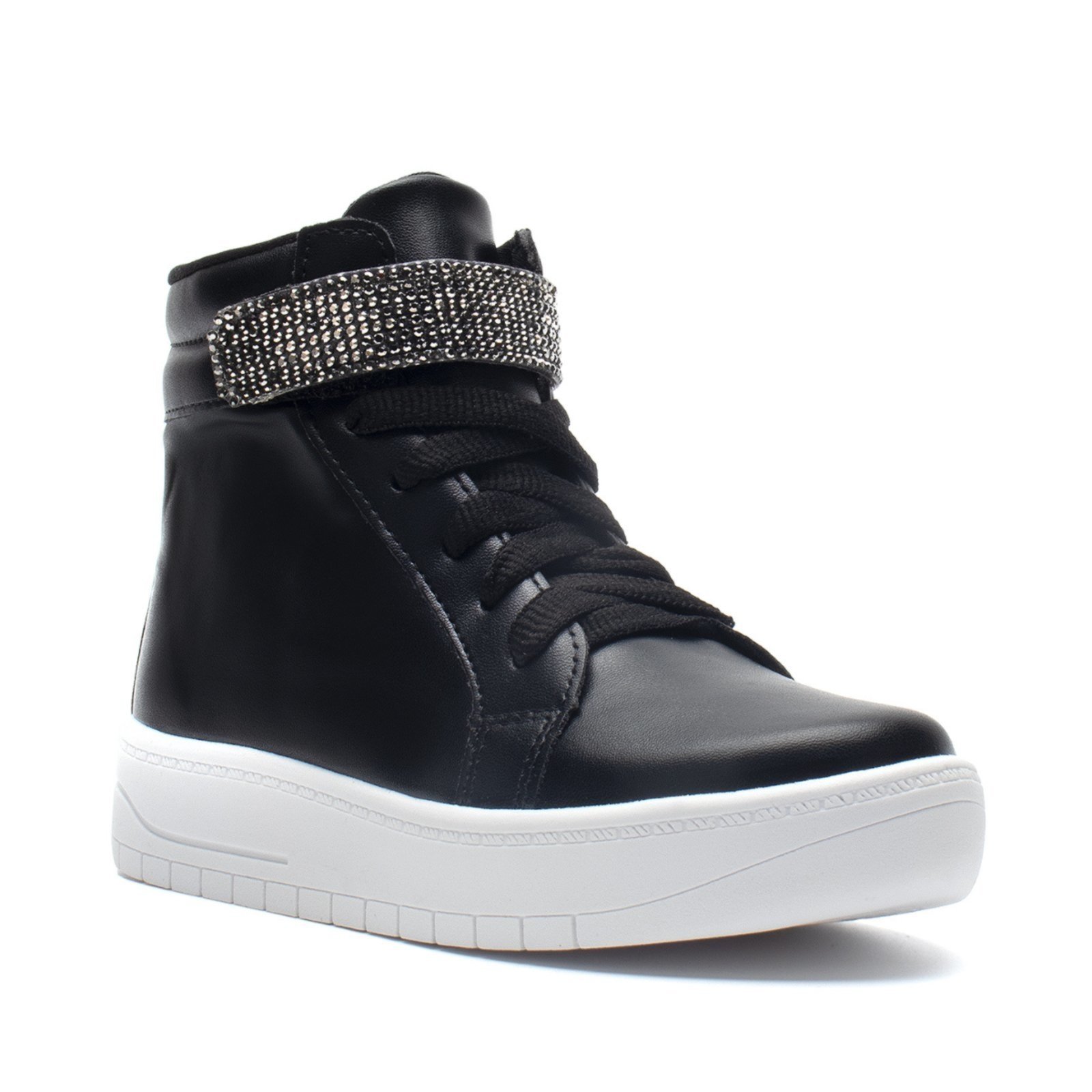 Infantil – Tênis Feminino Casual Cano Alto Com Strass Da Moda