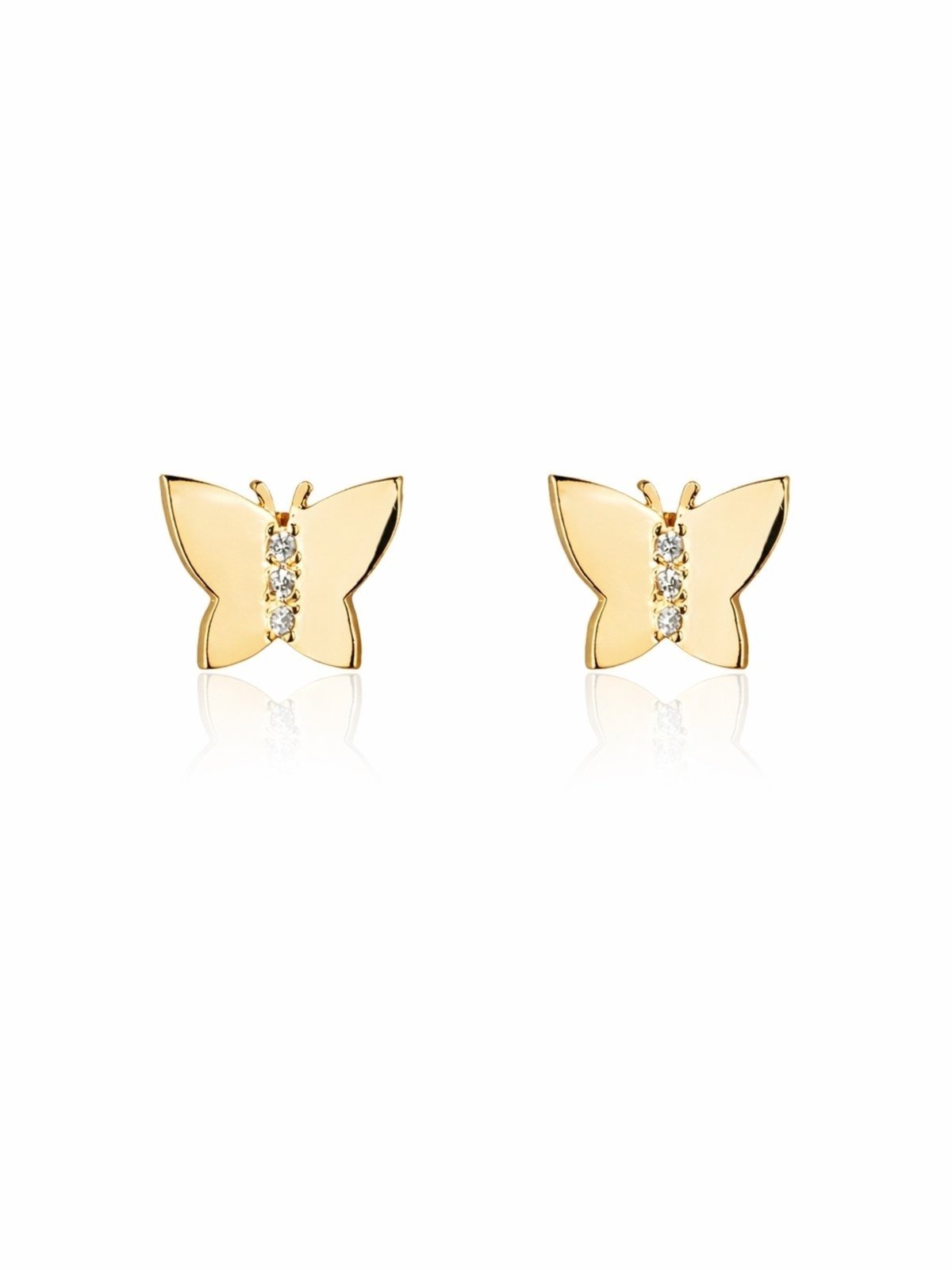 Vista 2 Brinco Borboleta Banhado a Ouro 18k Alexandra Michelassi Semijoias dourado