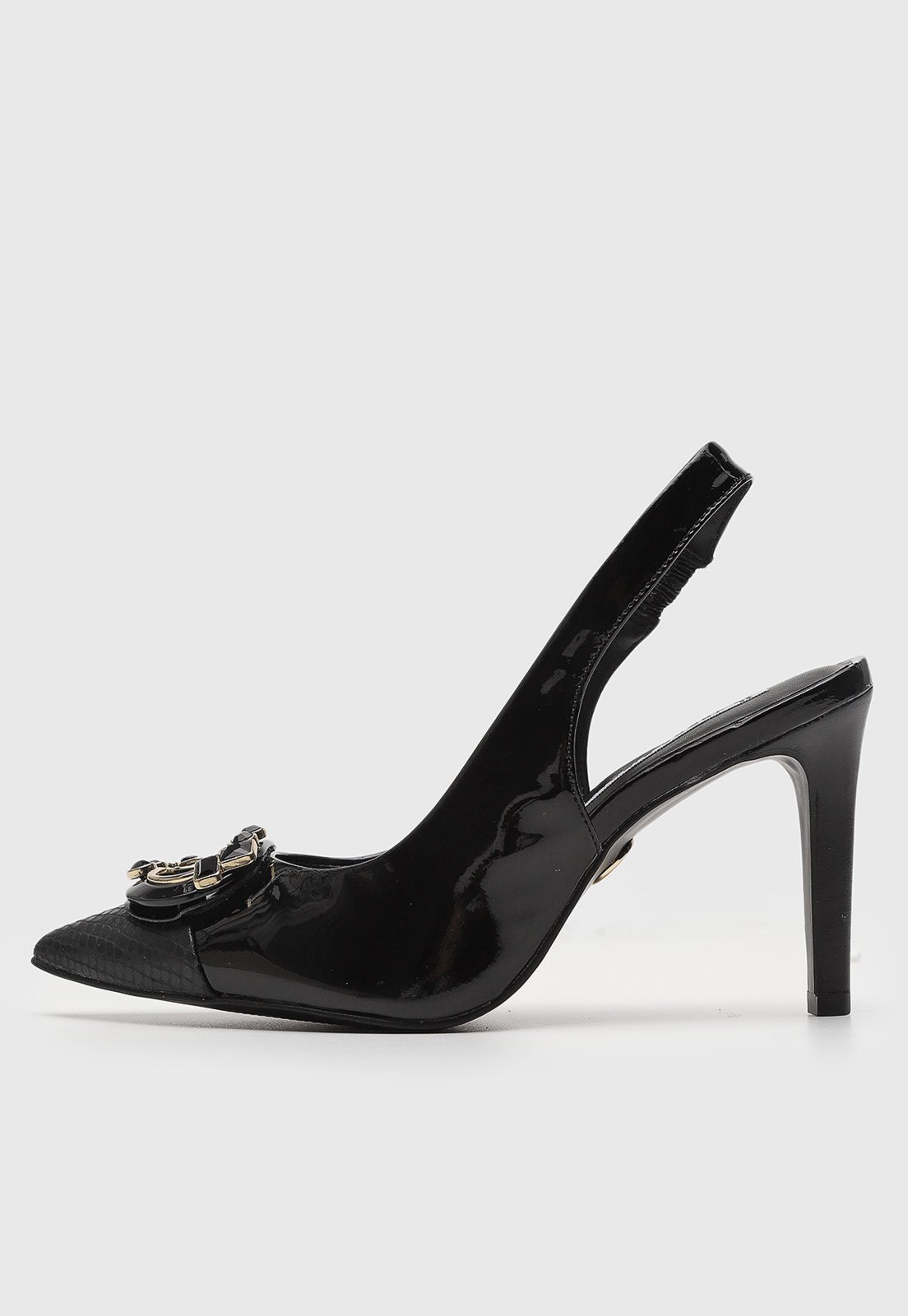 Scarpin Feminino Jorge Bischoff Slingback Verniz Preto