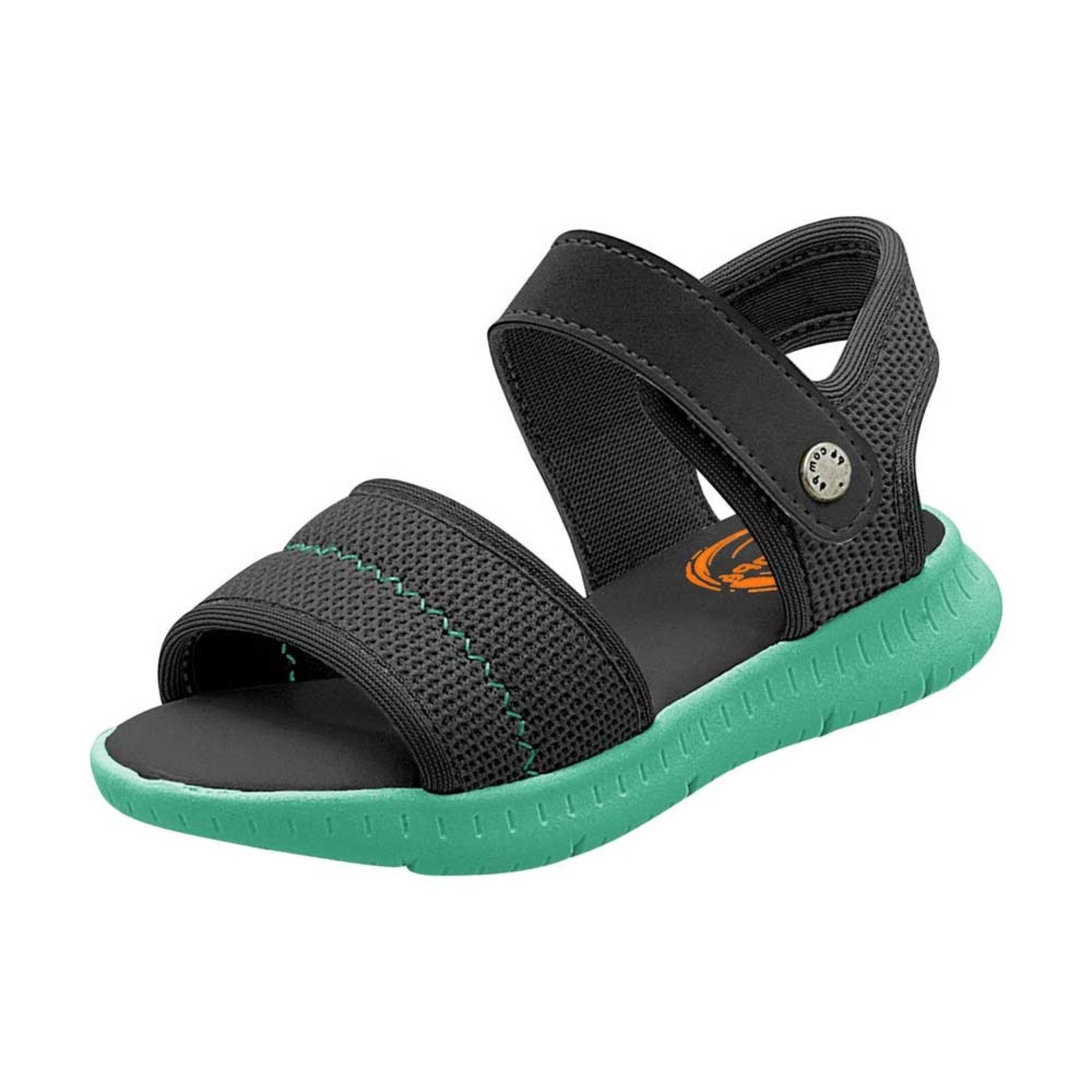 Vista 3 Infantil - Sandália Papete Menino Guty Pé com Pé 2 preto verde Pé com pé preto verde