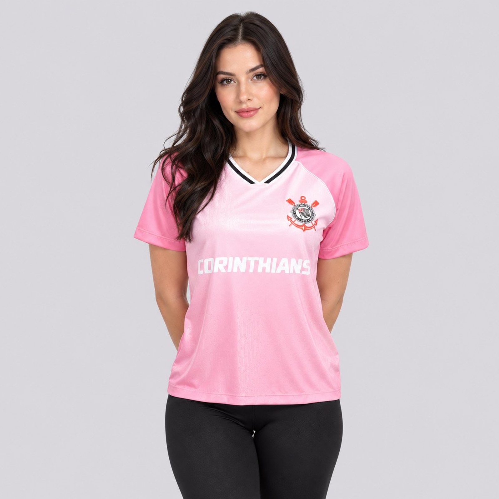Camisa Corinthians Amparo Feminina Rosa