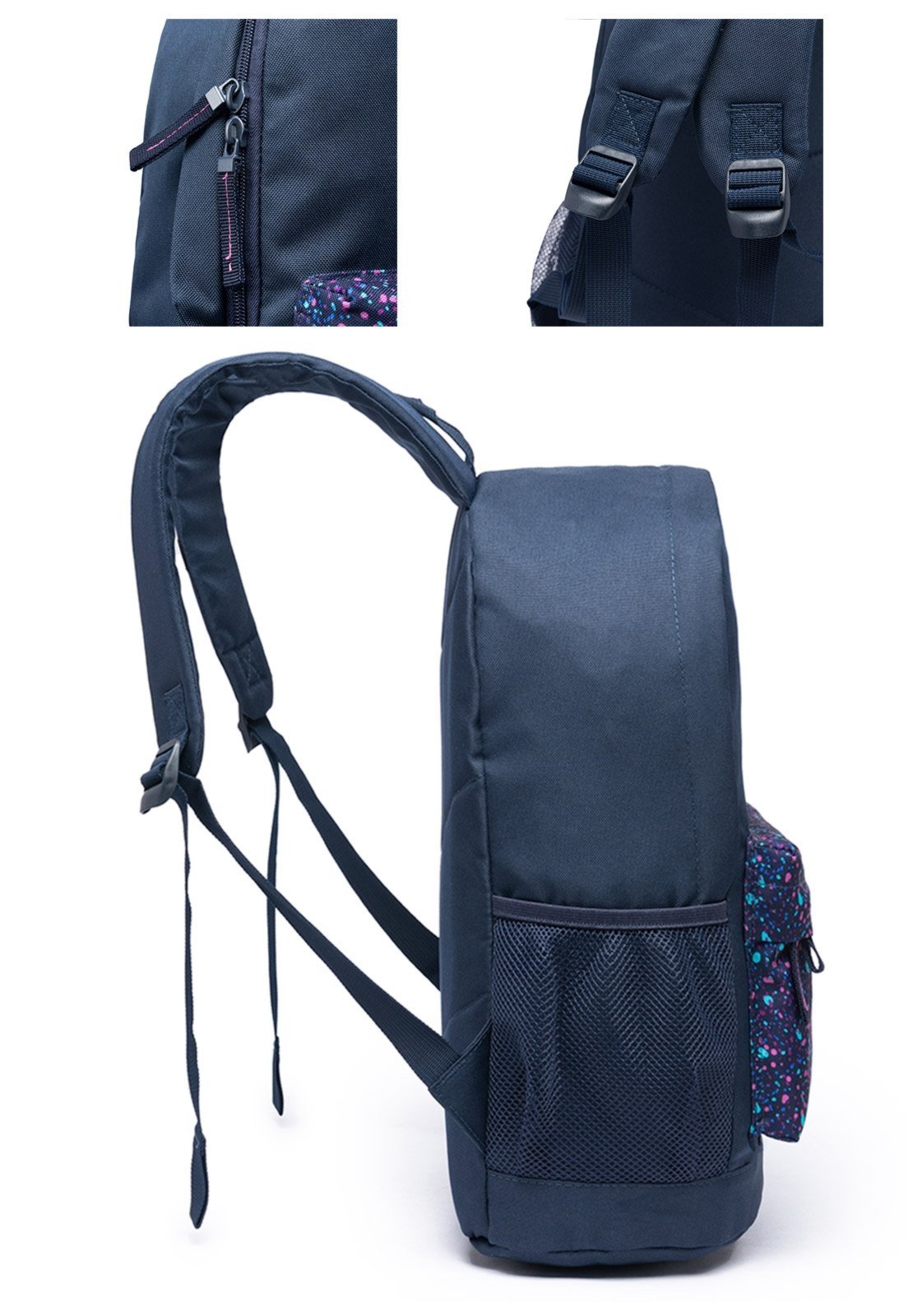 Vista 3 Mochila Feminina Ecko Estojo Casual Escolar Faculdade Original azul Ecko azul