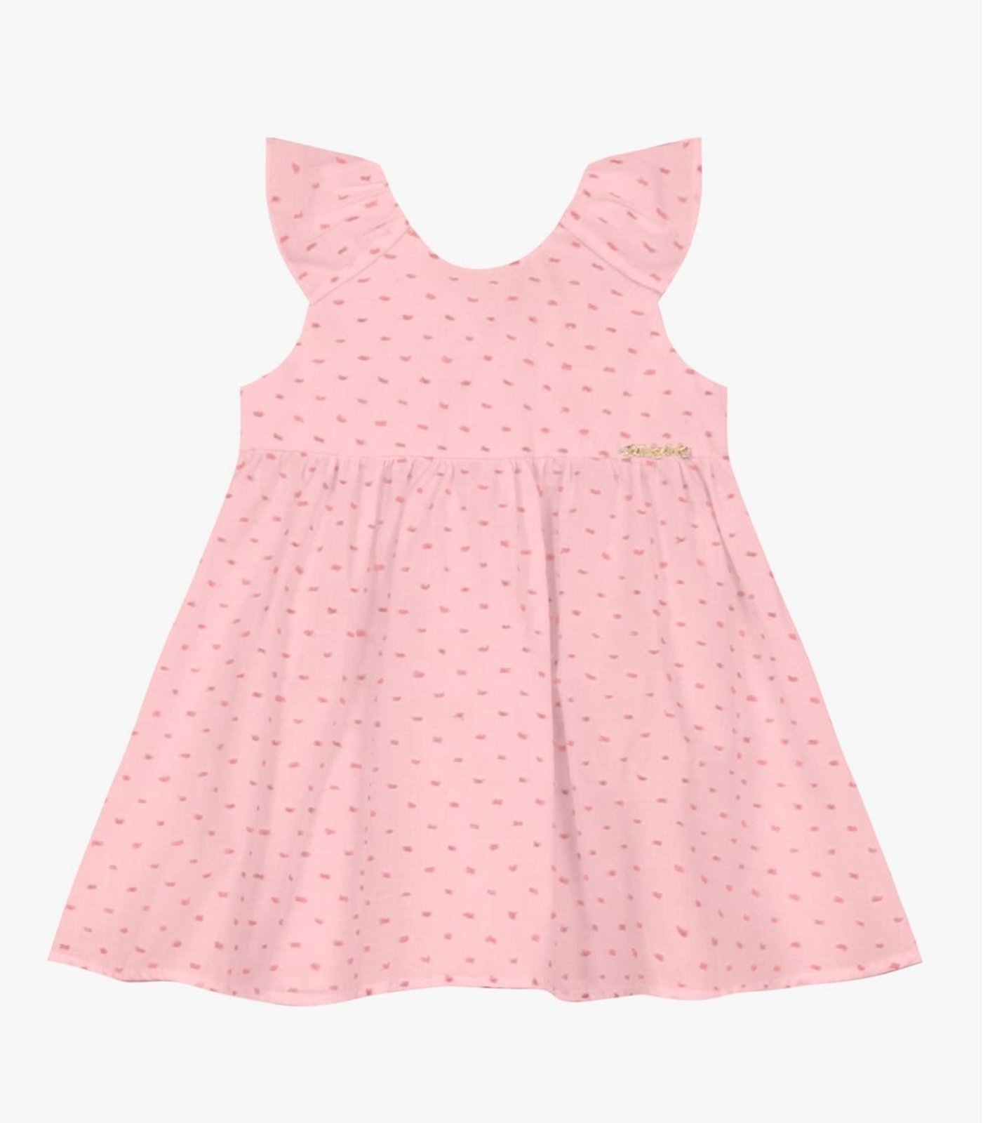 Infantil - Vestido em Cotton Plumetis Trick Nick Rosa