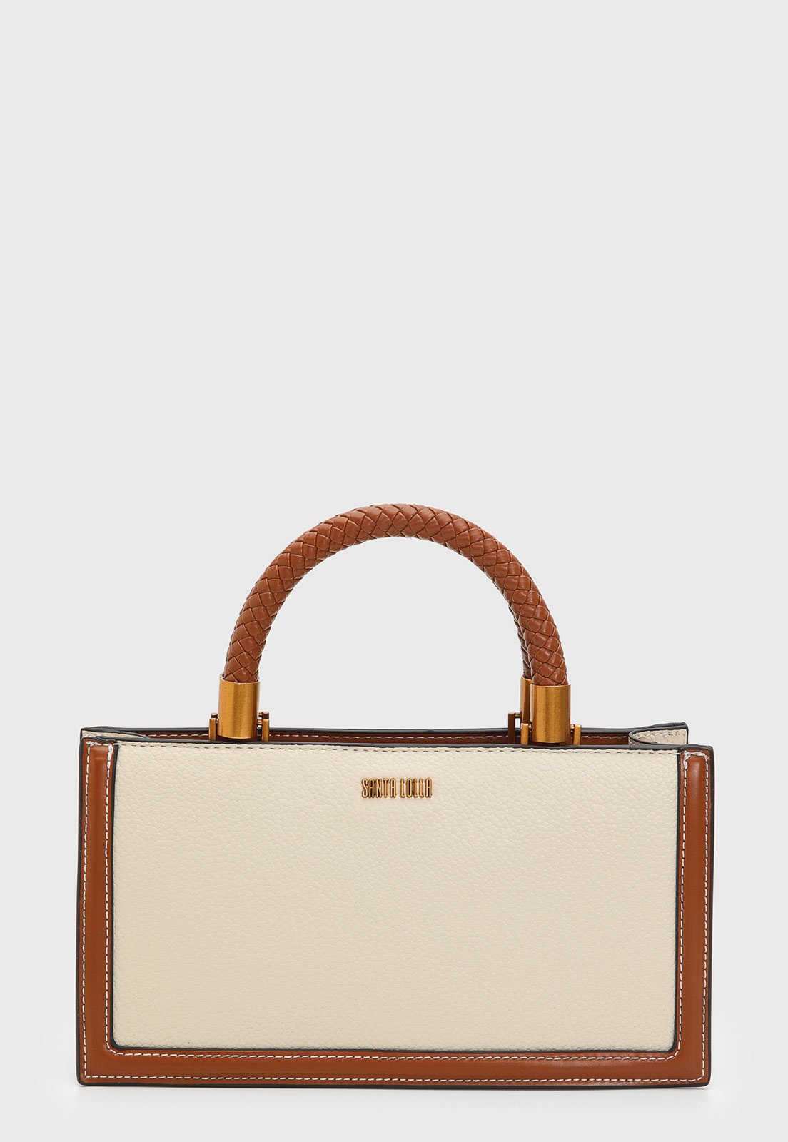 Bolsa Feminina Santa Lolla Alça Trançada Off-White