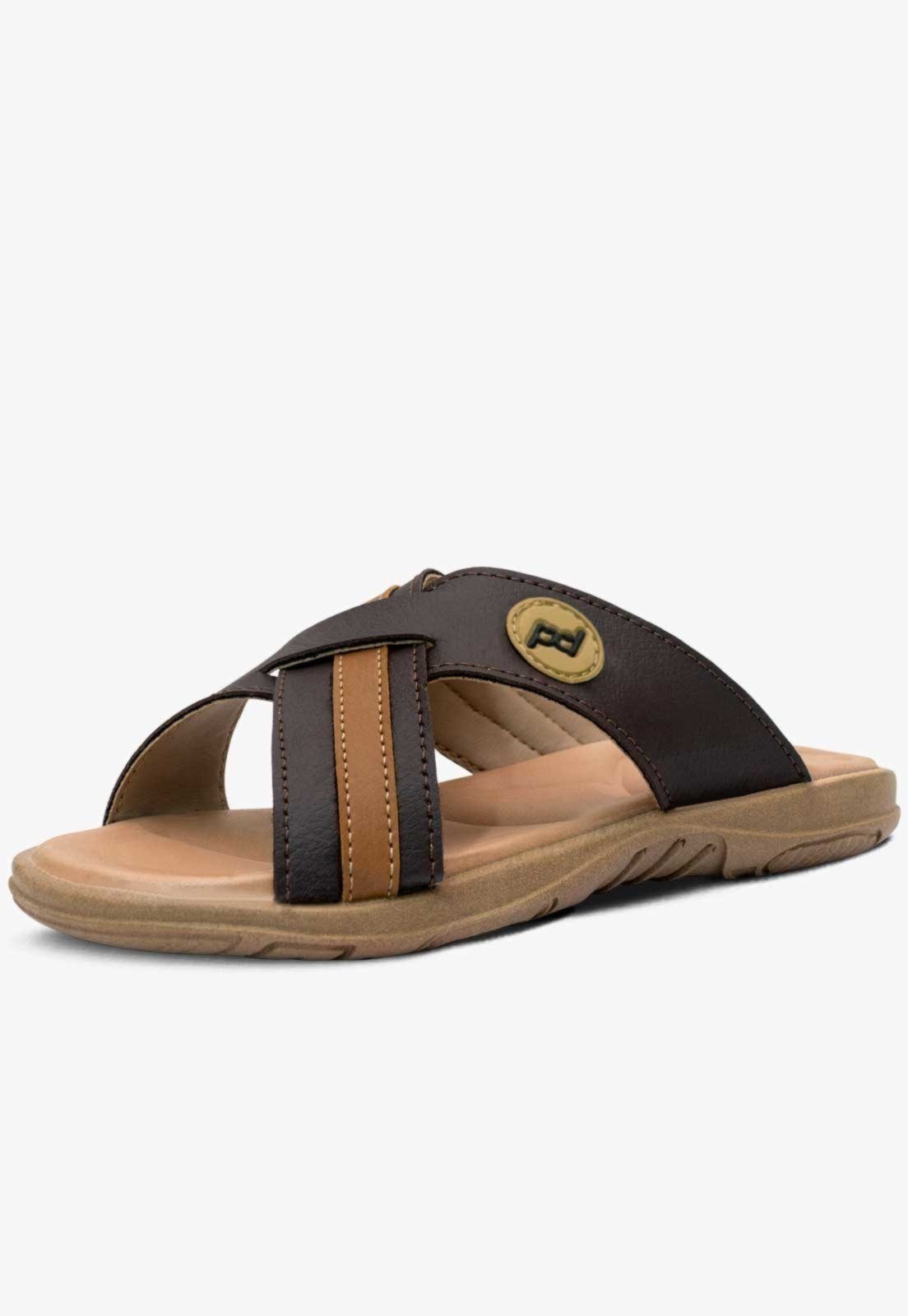 Infantil – Chinelo Tiras Cruzadas Masculino Pópidi Menino Café