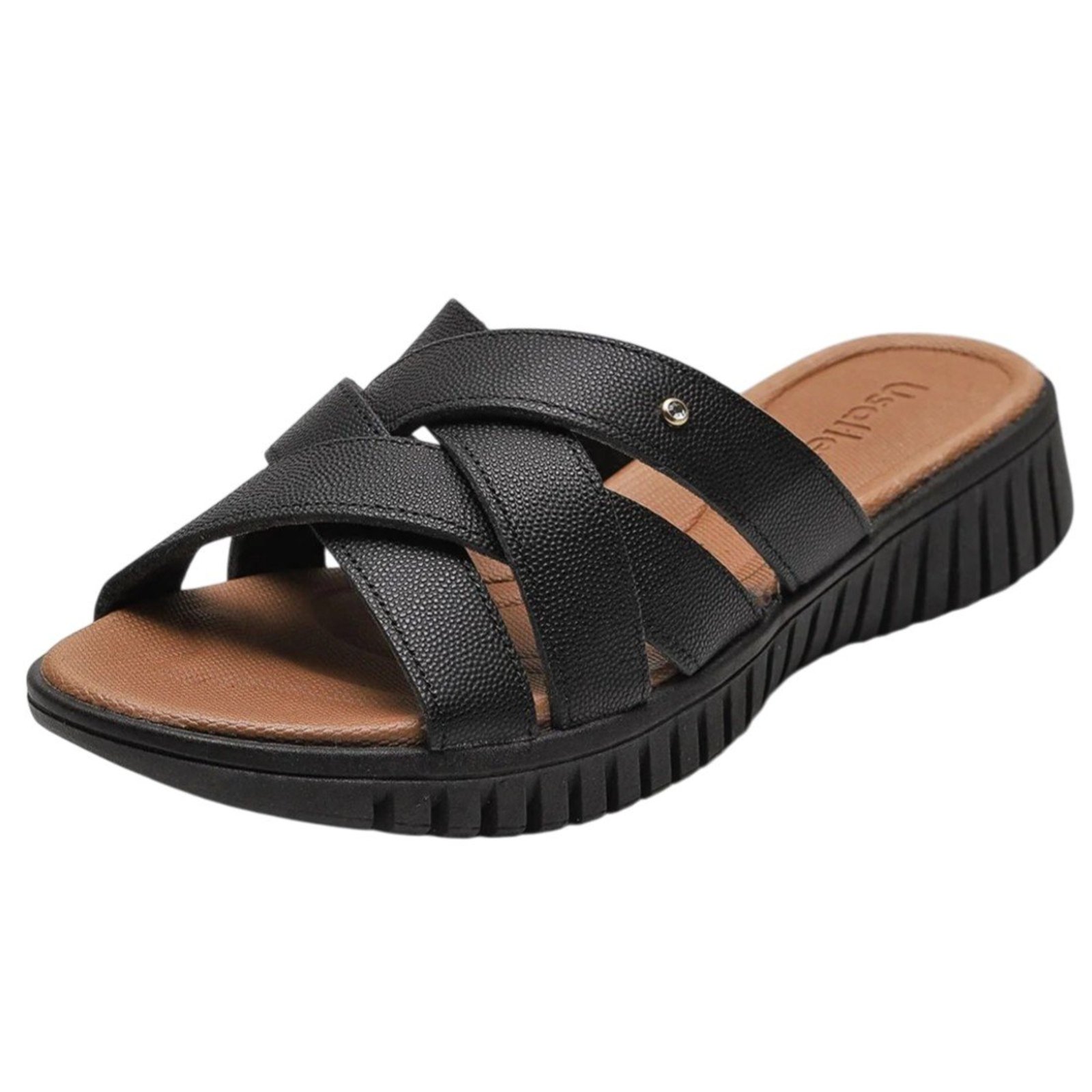 Chinelo Feminino Rasteira Tiras Cruzadas Macio Usaflex